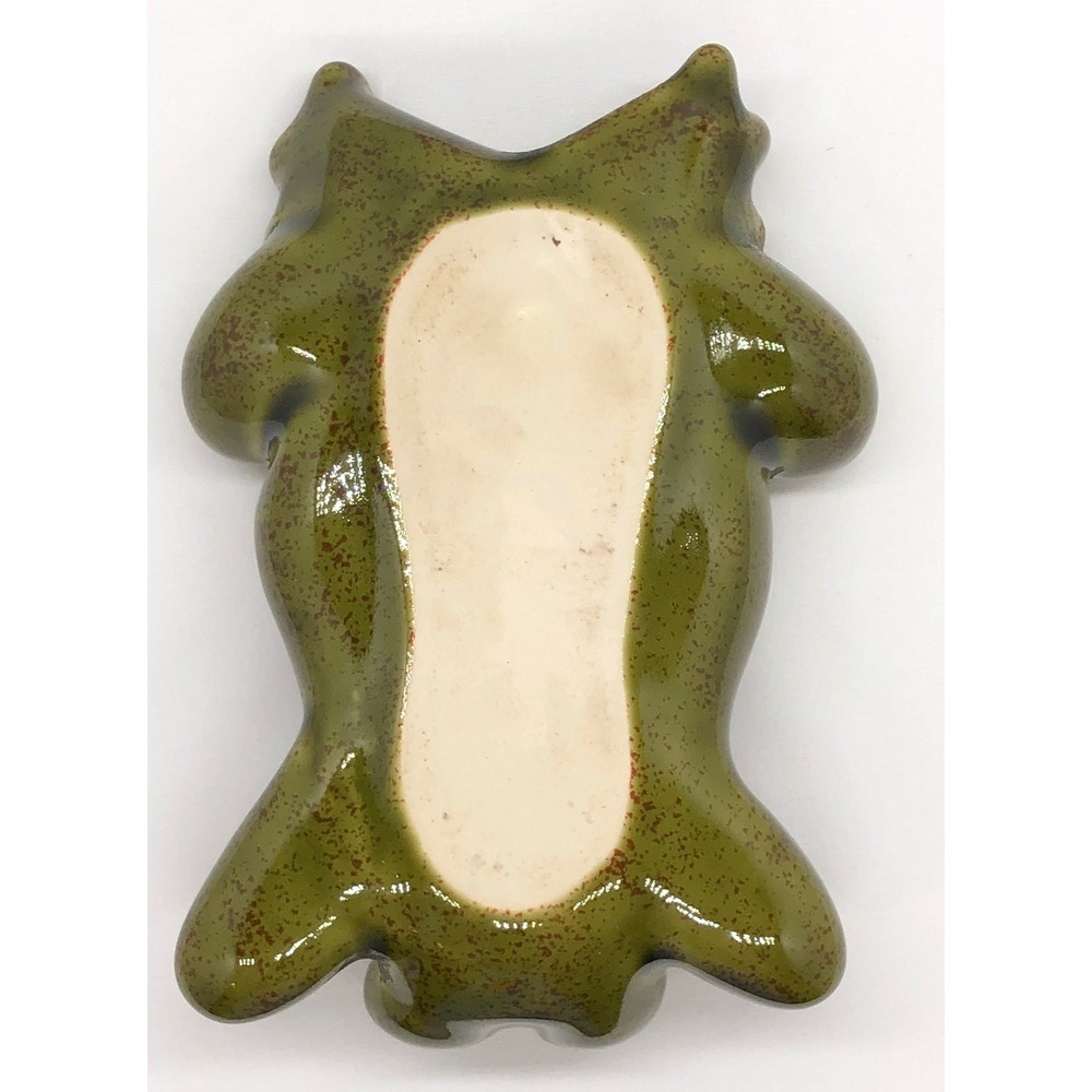 Green Ceramic Lounging Frog Tea Light Candle Holder Sunglasses Whimsical - Picture 7 of 9